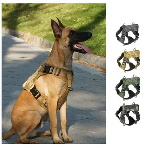 Wholesale K9 Training Dog Vest Harness Custom Logo Manufacturer Adjustable Tactical No Pull Dog Harness For Medium Large Dogs