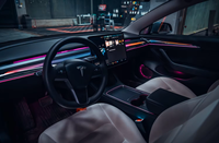 Pour tesla modèle 3/Y porte bienvenue projecteur lumières avec Logo Tesla Fit Kit d'éclairage d'accent intérieur pour 2020-2025 modèles de rafraîchissement