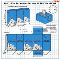 Brik 250ml Aseptische Gable Top Papieren Kartonnen Doos Bakvormige Vloeistofverpakking Melk Sap Water Drankverpakking Lange Houdbaarheid