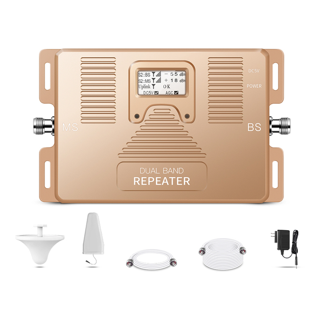 Full Kits Cell Phone Network Booster 900 1800MHz Display signal Strength by LCD Mobile signal Booster Amplifier