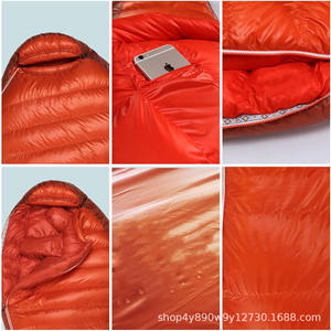 Saco de dormir ultraligero Woqi tipo momia, 650 Loft, plumón de pato, 800g, nailon transpirable, para adultos, camping al aire libre - Product Image 5