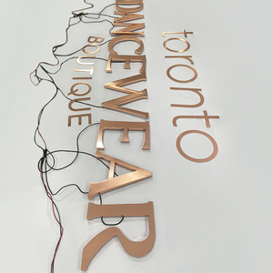 Custom 3D in acciaio inox segno gigante retroilluminato <span class=keywords><strong>parole</strong></span> pubblicitarie impermeabile spazzolato <span class=keywords><strong>oro</strong></span> rosa LED negozio Front Company - Product Image 5