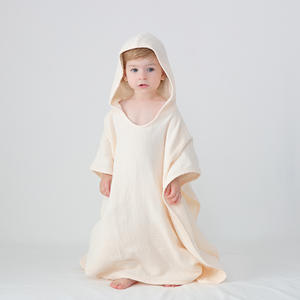 Manches courtes enfants plage changer Robe séchage rapide maison peignoir douche Wrap bébé à capuche <span class=keywords><strong>gaze</strong></span> <span class=keywords><strong>coton</strong></span> serviette <span class=keywords><strong>Poncho</strong></span> - Product Image 3