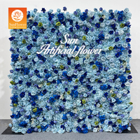 Sunwedding Seiden-Kunstblumen Hochzeitsdekorationen Kleine Blaue Rosen Abschlussfeier Weihnachten Blumenwand
