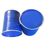 Fûts de fer en acier en métal bleu de qualité alimentaire de 25 litres avec couvercle fermé pour le stockage d'huile Capacité de 55 gallons