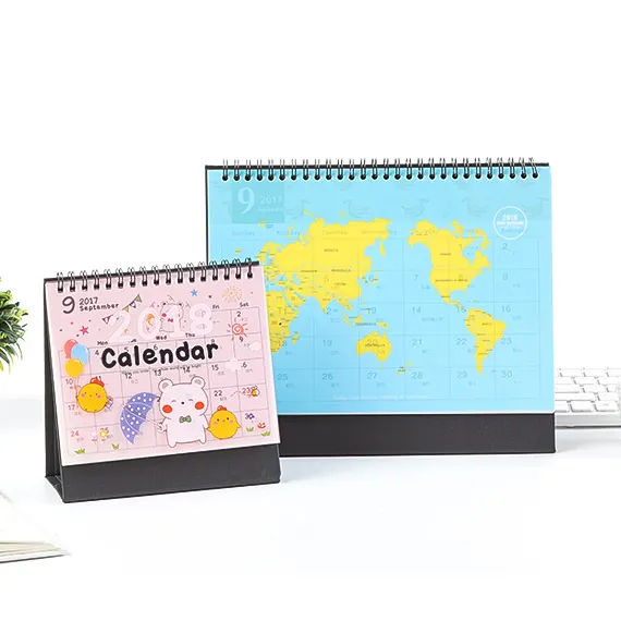 Stampa offset di qualità garantita calendari da scrivania di promozione all'ingrosso unici servizi di stampa di calendari personalizzati