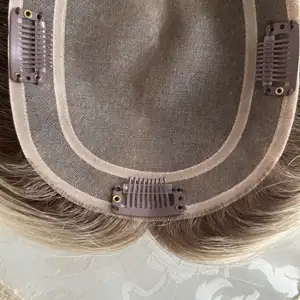 Grosir Pabrik langsung Topper rambut manusia Eropa untuk wanita ujung rambut rontok perawatan puncak renda