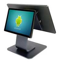 Sistema POS Todo en Uno con Pantalla de 15.6'' + 10.1'', Cuerpo de Aleación de Aluminio, para Windows/Android, para Restaurantes y Tiendas Minoristas