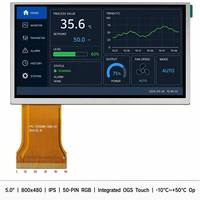 Modul LCD IPS TMK 5.0 Inci dengan Lampu Latar LED, Layar Sentuh Kapasitif 800x480 RGB, Antarmuka 50-PIN, Kecerahan 340 untuk Industri