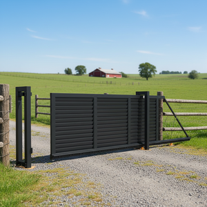 Elektrikli Konsol Kapı Alüminyum Alaşımlı Lineer Kapı Raylı Olmayan Sürgülü Kapı Tasarımı Mera, Çiftlik, Fabrika, Depo için - Product Image 1