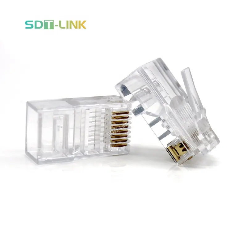 Çanta başına 100 adet konektörü Ethernet Rj45 kablo konektörü Cat5e Rg45 8p8c Cat Rj 45 Cannector ağ kablosu Rj45 0.25mm kalınlığında