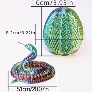 Figura de serpiente articulada impresa en 3D con huevo de regalo, juguete decorativo de vipera para jóvenes de 15 a 35 años, material PLA - Product Image 4