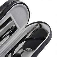 Étui à lunettes souple en cuir PU à double compartiment, 2 emplacements, miroir intégré, pour lunettes de soleil et de vue