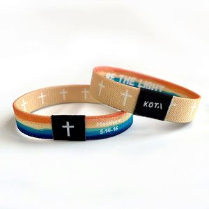 Bracelet en tissu tissé tendance, personnalisé, 100 % polyester, extensible, avec puce NFC, pour festival – Vente chaude - Product Image 4