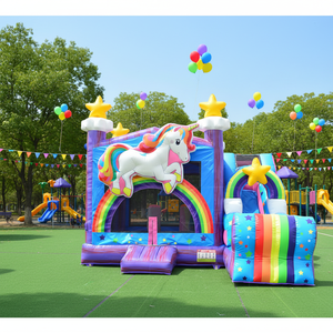 Scivolo Gonfiabile a Tema Luna per Bambini, Castello Gonfiabile Commerciale per Feste e Noleggio - Product Image 1