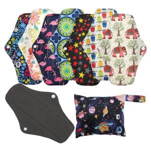 Almohadillas menstruales de carbón de bambú <span class=keywords><strong>reutilizables</strong></span> Almohadillas <span class=keywords><strong>sanitarias</strong></span> lavables para mujer Almohadillas para el período para mujer Servilleta lista para enviar - Product Image 3
