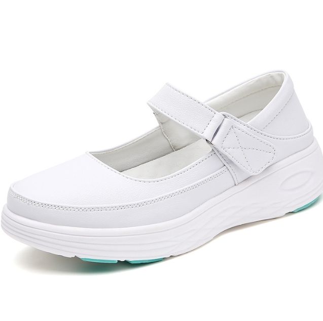Zapatos blancos de enfermera de talla 41, Sandalias de tacón de