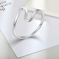 YH BIJOUX Usine En Gros Simple Bijoux Marine Vie 925 En Argent Sterling Océan Surf Vague Anneau