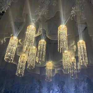 Lustre de barre de glace en cristal 10 de mariage lampe en cristal de plafond décoration de lumière acrylique décoration de pendentif de <span class=keywords><strong>salle</strong></span> de mariage - Product Image 1