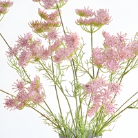 Tige de fleur artificielle en dentelle rose, branche florale en soie, décoration nordique pour mariage, maison et table