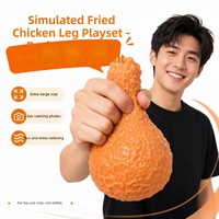 Jouet anti-stress TPR souple en forme de cuisse de poulet orange, à récupération lente, jouet sensoriel pour le bureau, accessoire de décompression