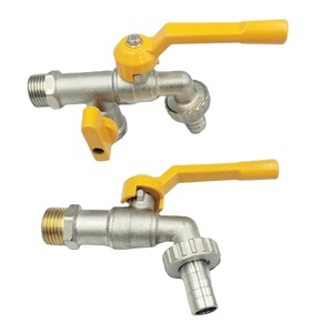 Robinet bibcock à 2 voies en laiton forgé nickelé en alliage de <span class=keywords><strong>zinc</strong></span> Robinet de <span class=keywords><strong>jardin</strong></span> mural pour bassin d'eau - Product Image 1