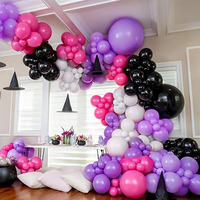 Fournitures de fête d'anniversaire en gros, ensemble de ballons en latex de luxe, rose, violet, noir, argent, Halloween, fête des mères, 16e anniversaire