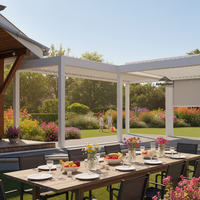 Pergola extérieure en alliage d'aluminium avec revêtement en poudre personnalisé, design de style chinois - Abri de jardin moderne