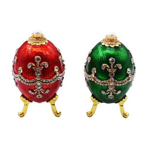 Boîte à bijoux en forme d'œuf de <span class=keywords><strong>style</strong></span> <span class=keywords><strong>Fabergé</strong></span>, cadeau de mariage, porte-bague, figurine de collection, boîte en cristal, cadeau unique pour la décoration de la maison - Product Image 2