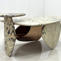 Meubles Gainsville Meubles en pierre Table jaune Socle bas en marbre Salon Table de luxe naturelle personnalisée Design