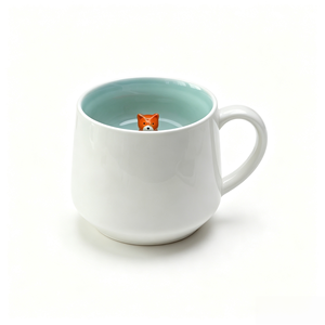 Mug en céramique 3D renard caché mignon – Compatible lave-vaisselle et micro-ondes, grande capacité, tasse à café/thé créative, cadeau d'anniversaire pour la maison/le bureau - Product Image 2