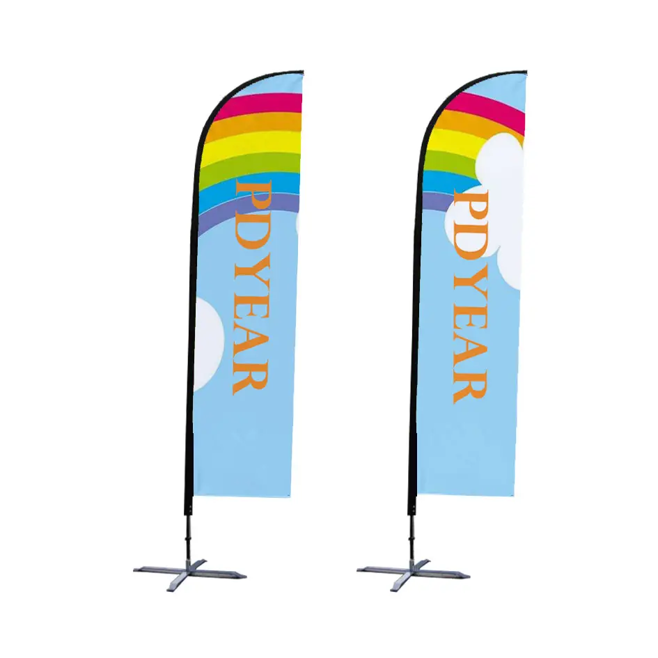 Manufacture popular polyester outdoor flying trade show feather flag banner