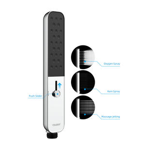 Cabezal de <span class=keywords><strong>ducha</strong></span> de control de interruptor deslizante ABS cromado cuadrado Duschkopf, <span class=keywords><strong>cambio</strong></span> de 3 modos <span class=keywords><strong>por</strong></span> deslizador, <span class=keywords><strong>ducha</strong></span> de mano de 3 funciones de alta presión - Product Image 1