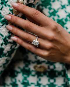 טבעת יובסמייל 5 קראט moissanite טבעת 11.75x7.75 מ "מ מרוסק קרח raident לחתוך 18 קראט תכשיטי זהב מוצק לנשים חתונה - Product Image 2