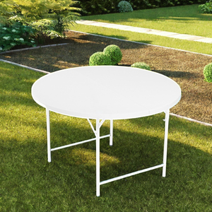Hot-vente <span class=keywords><strong>10</strong></span> <span class=keywords><strong>personnes</strong></span> <span class=keywords><strong>Table</strong></span> ronde pliante en plastique <span class=keywords><strong>Table</strong></span> en plastique extérieure intérieure polyvalente pour les mariages, les fêtes et les pique-niques - Product Image 5