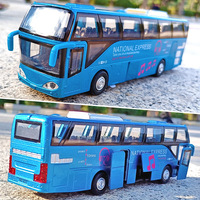 Autobús de Juguete de Aleación con Sonido y Luz, Modelo Guerrero, Cinco Puertas Abatibles, Muebles Creativos, Venta al por Mayor