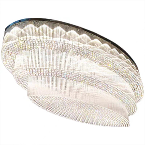 Fabricación OEM ODM de Lámparas Colgantes de Cristal LED Modernas para Decoración de Interiores de Lujo, Vestíbulos de Hotel y Salones de Banquetes - Product Image 1