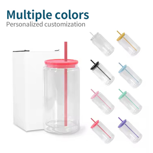 16 Oz 20 Oz Snowglobe Tumbler Double Wall Clear <strong>Plastic</strong> Cup with Pre-Drilled Hole Lids Straw for Drinks <strong>Plastic</strong> <strong>Drinkware</strong> - Product Image 6