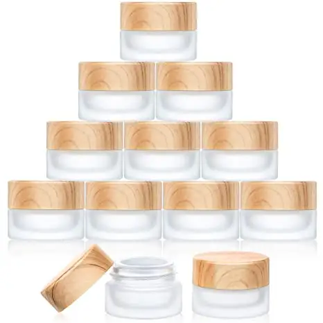 50g 100g kostenlose Probe Großhandel Eco Kosmetik behälter Matte Beauty Gel Jar Milchglas Creme glas mit Bambus deckel