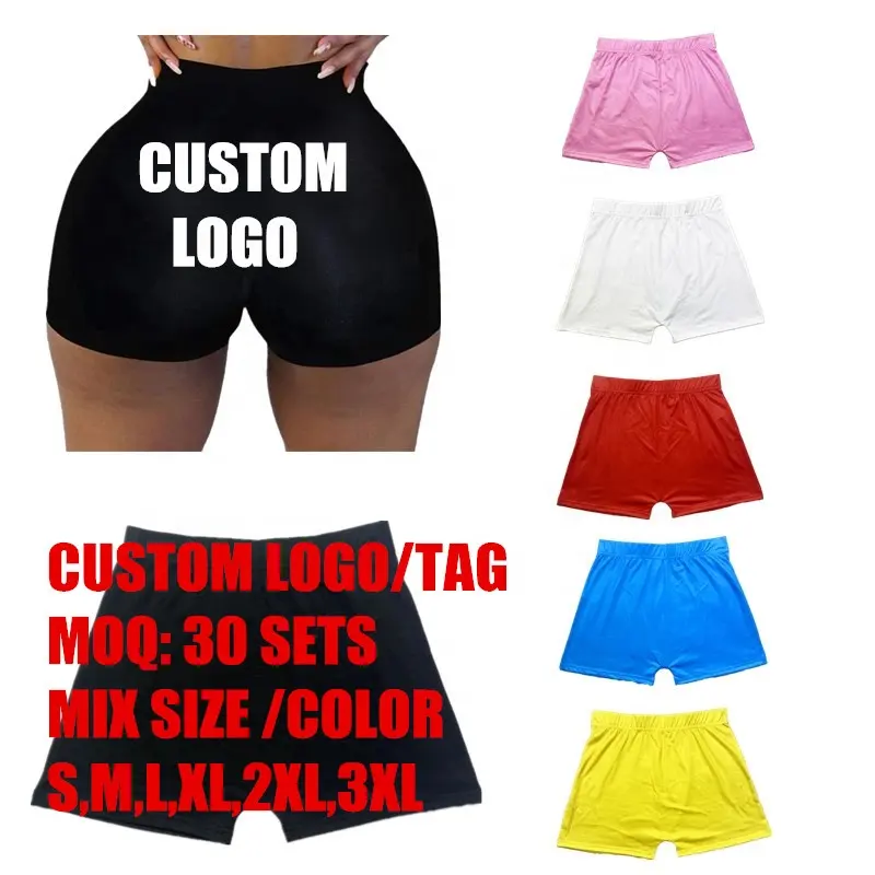 Wholesale Blank Gym Shorts Custom Booty Shorts Fitness Ladies Summer 2023 Women Clothing Solid Color Running Shorts