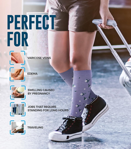 Calcetines de Compresión de Viscosa de Bambú de Talla Grande, Calcetines Hasta la Rodilla de Pantorrilla Ancha para Enfermeras, Viajes, Circulación, Calcetines de Compresión Personalizados - Product Image 3