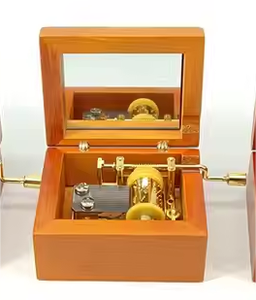 Fabbrica regalo di nozze in legno musicale carillon scatola di musica Mini Custom carillon canzone con movimento d'oro - Product Image 2