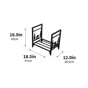 Porta Legna Moderno a Singolo Strato con Motivo Animale, Porta Legna in Metallo <span class=keywords><strong>per</strong></span> <span class=keywords><strong>Interni</strong></span> <span class=keywords><strong>per</strong></span> Combustibile a Legna - Product Image 1
