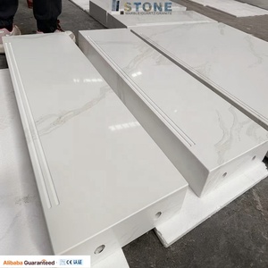 Nhà cung cấp bậc cầu thang đá cẩm thạch trắng tự nhiên trong nhà hiện đại Phúc Sơn, chống trơn trượt
