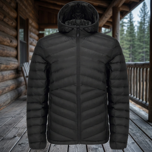 Veste d'hiver matelassée pour homme OEM, col montant, à capuche, en nylon coupe-vent et respirant, manteau d'extérieur décontracté épais et chaud avec logo personnalisé - Product Image 2