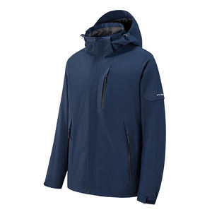 <span class=keywords><strong>Veste</strong></span> Safari Hiver Coupe-Vent Imperméable en Toile pour Hommes et Femmes, Épaisse, à Capuche, Réversible, Écologique, 2-en-1 Détachable, Motif Lettres, pour l'Extérieur - Product Image 2
