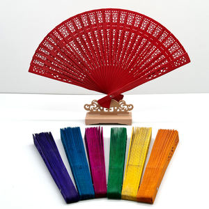 Abanico Plegable de Madera Hecho a Mano, Abanicos de Bambú Tallados al Vacío de Estilo Vintage para Bodas, Fiestas, Regalos de Cumpleaños - Product Image 6