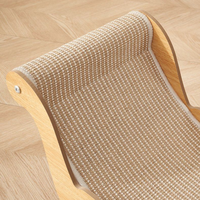 Chaise longue griffoir pour chat 2-en-1 en panneau de densité avec corde de chanvre écologique, surface résistante à l'usure, lit ergonomique inclinable pour chat