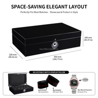 Boîte de rangement pour montres MINEESI, en MDF de haute qualité, résistante aux chocs, résistante à l'eau, avec doublure en daim, fermeture à clé, OEM ODM