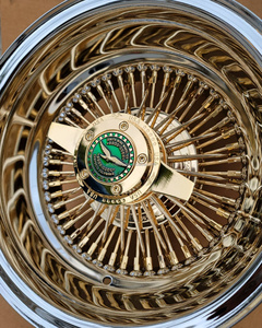 Cerchi in Acciaio Cromato Dayton Styles 13/14/15 Deep Dish Nuovi / Ruote a Raggi Triple Gold / Completamente Dorate da 15 Pollici - Product Image 3